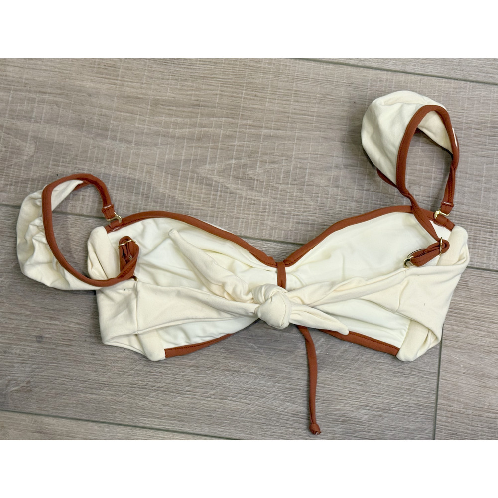 NEW MONTCE OAT TERRACOTTA BINDED CABANA BOWS BIKINI SWIMSUIT SWIM TOP SZ M - Picture 10 of 12